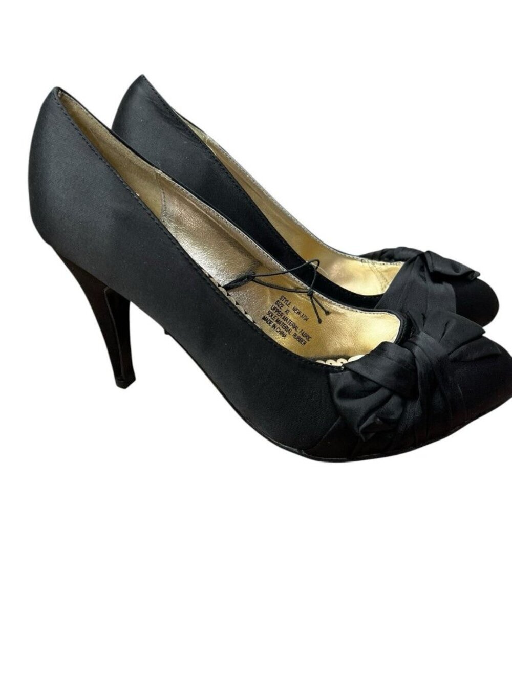 NEW Rue 21 Women's XL 10 Black 4" Heel Pumps Ladies Shoes Ribbon Design Y2K